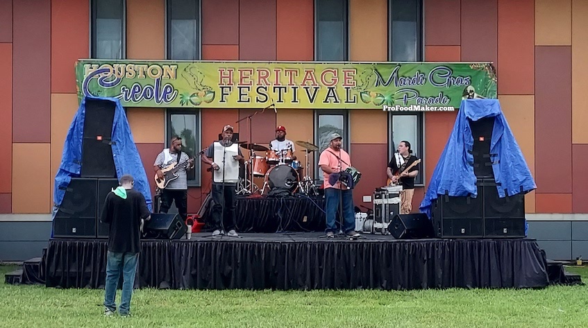 Houston Creole Festival. A band is performing at Emancipation Park.