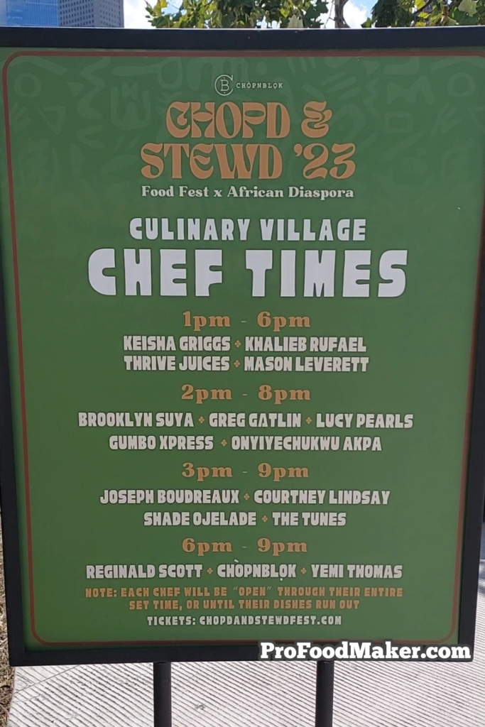 Chef lineup at Chopd and Stewd Festival 2023