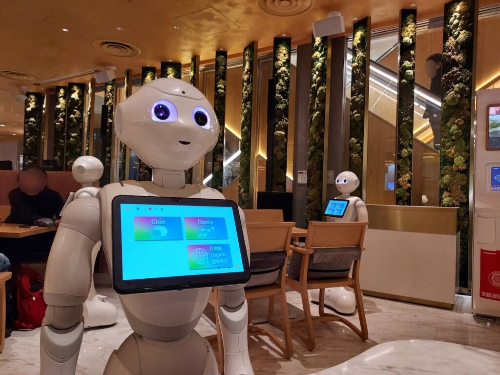 pepper robot cafe shibuya