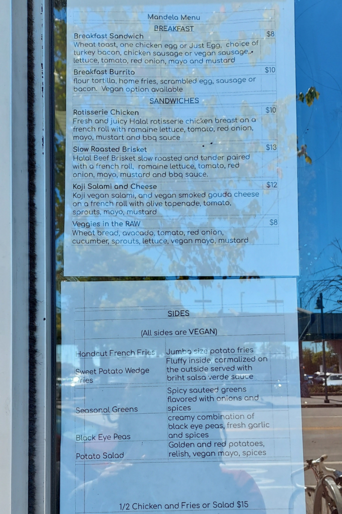 Mandela Grocery Cooperative menu