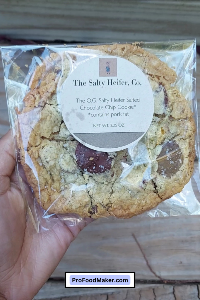 The Salty Heifer salted chocolate chip cookie with pork fat