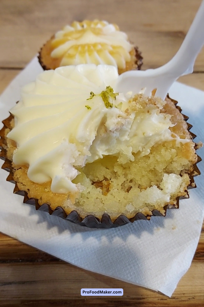 cupcakin near me. Key lime cupcake. With a mini one behind it.