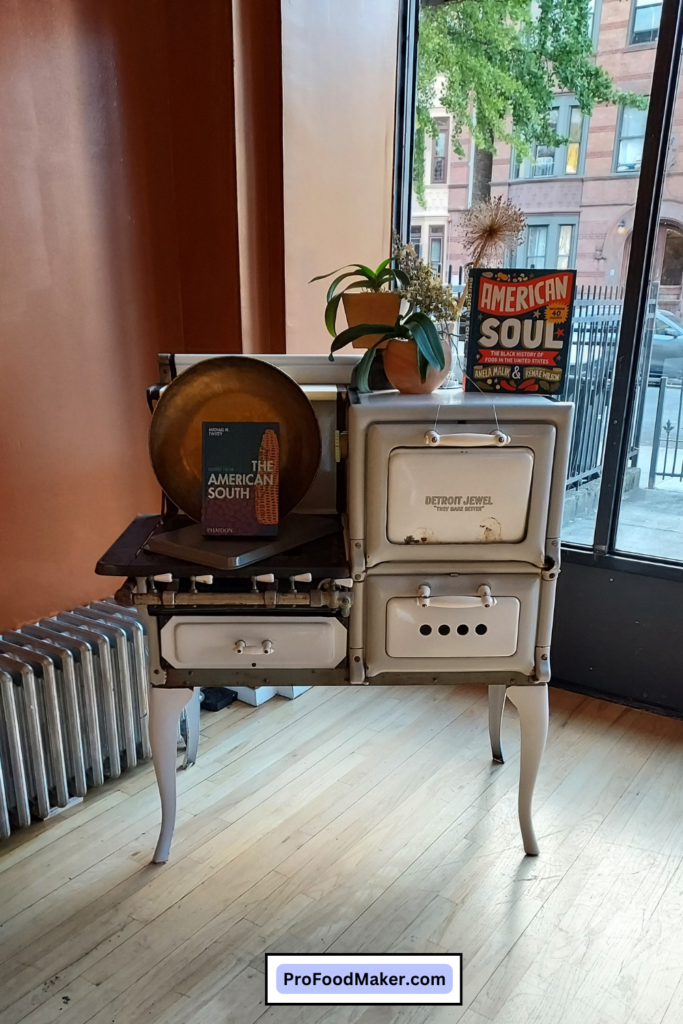 White vintage Detroit Jewel stove in BEM | books & more