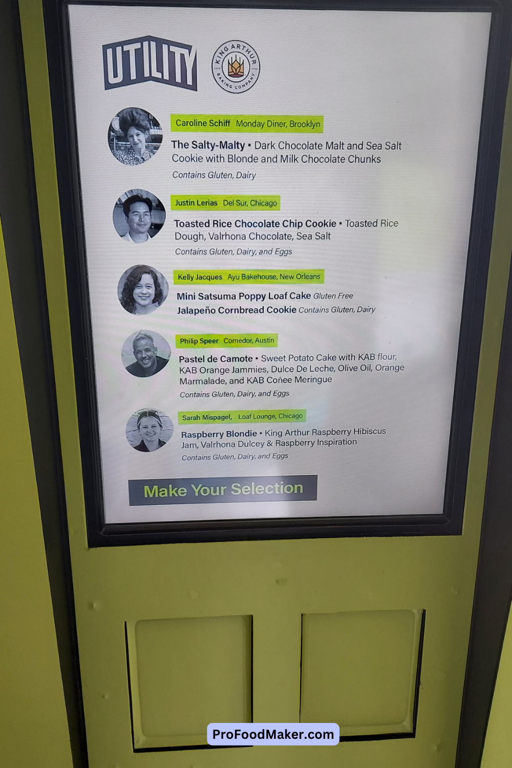pastry chef list for dessert vending machine