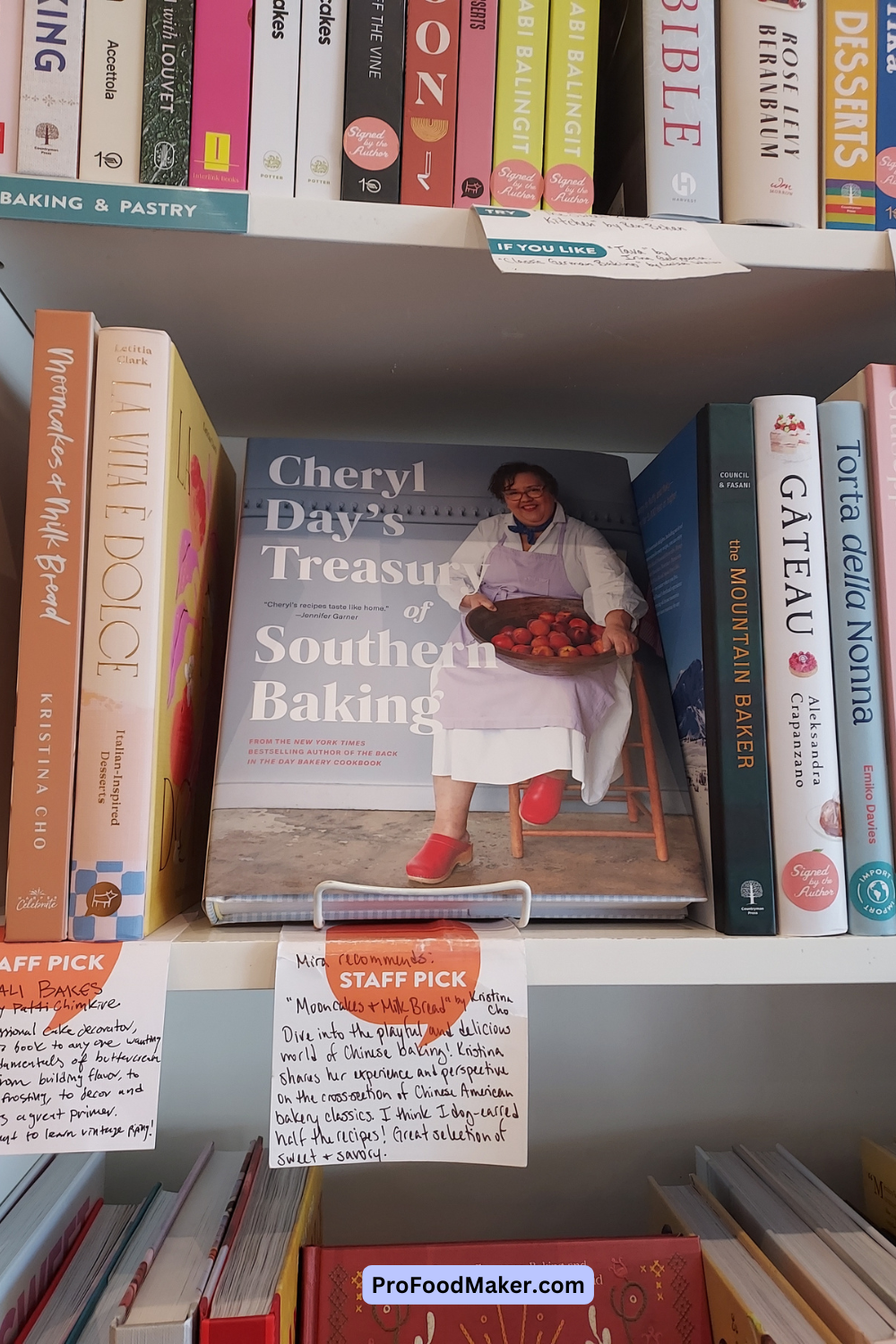 cheryl day treasury of southern baking on a bookshelf