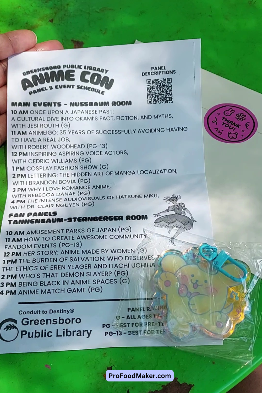 gpl anime con 2026 schedule for panels and events. includes QR code for panel descriptions