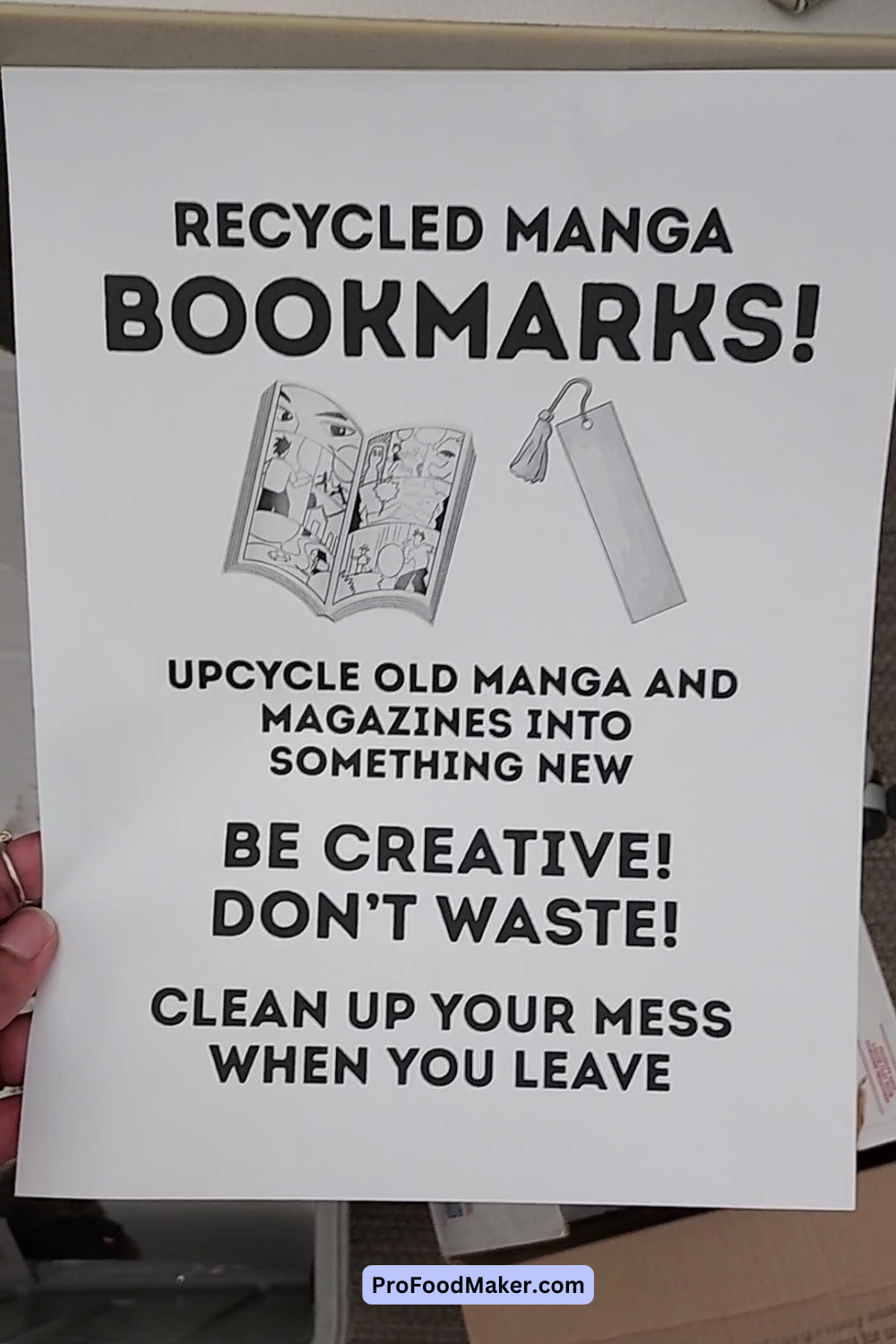 upcycle manga into bookmarks